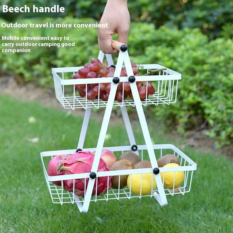 Nuevo Organizador de Cocina de 2 o 3 Niveles, Cesta para Frutas de Hierro, Portátil, para Almacenar Frutas, Pan y Aperitivos