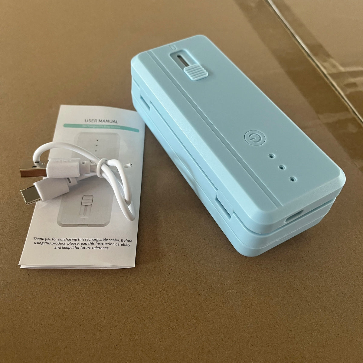 Máquina selladora portátil Recargable para bolsas, cortadora para volver a sellar snacks de papa, comida de cocina, etcetera