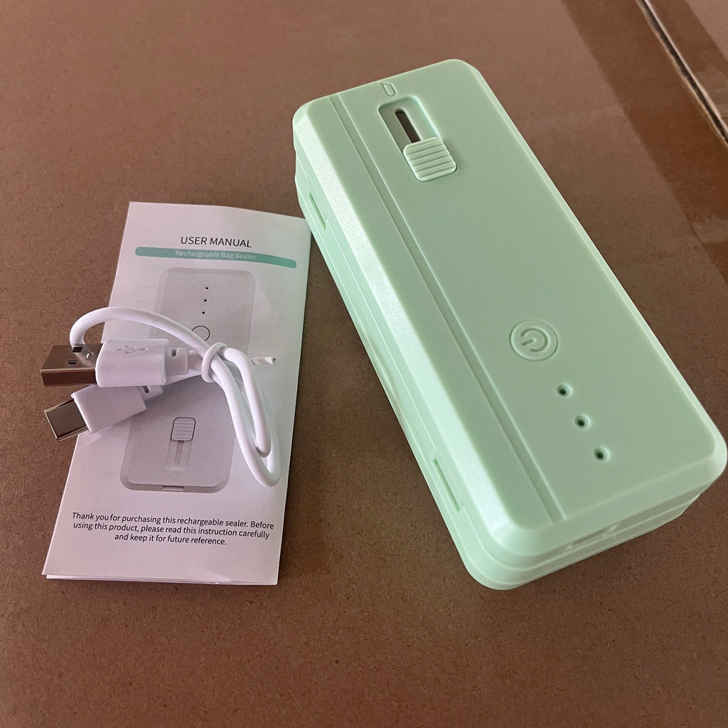 Máquina selladora portátil Recargable para bolsas, cortadora para volver a sellar snacks de papa, comida de cocina, etcetera