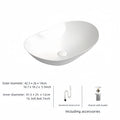 Lavabo de tocador de cerámica ovalado moderno, 16,3" x 9,8" - Lavabo de baño elegante con accesorios de drenaje (grifo no incluido)