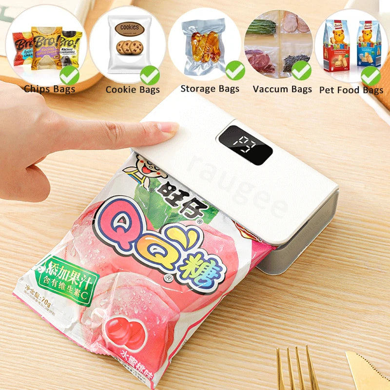 Plastic Bag Sealer Mini Heat Bag Sealing Machine USB Rechargeable Handheld Food Packaging Sealer Thermal Bags Sealing Machine