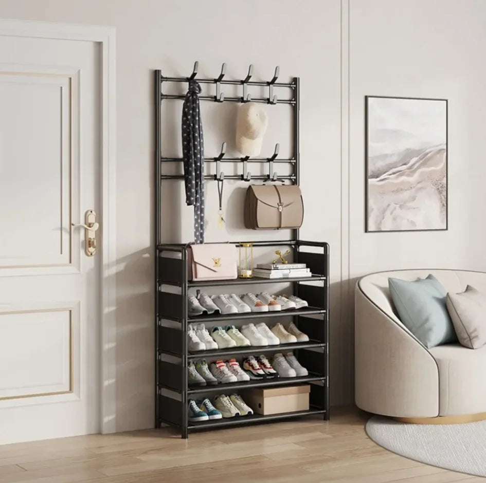 Zapatero multicapa montado en puerta, gabinete de almacenamiento multifuncional integrado para el hogar de montaje Simple para uso doméstico