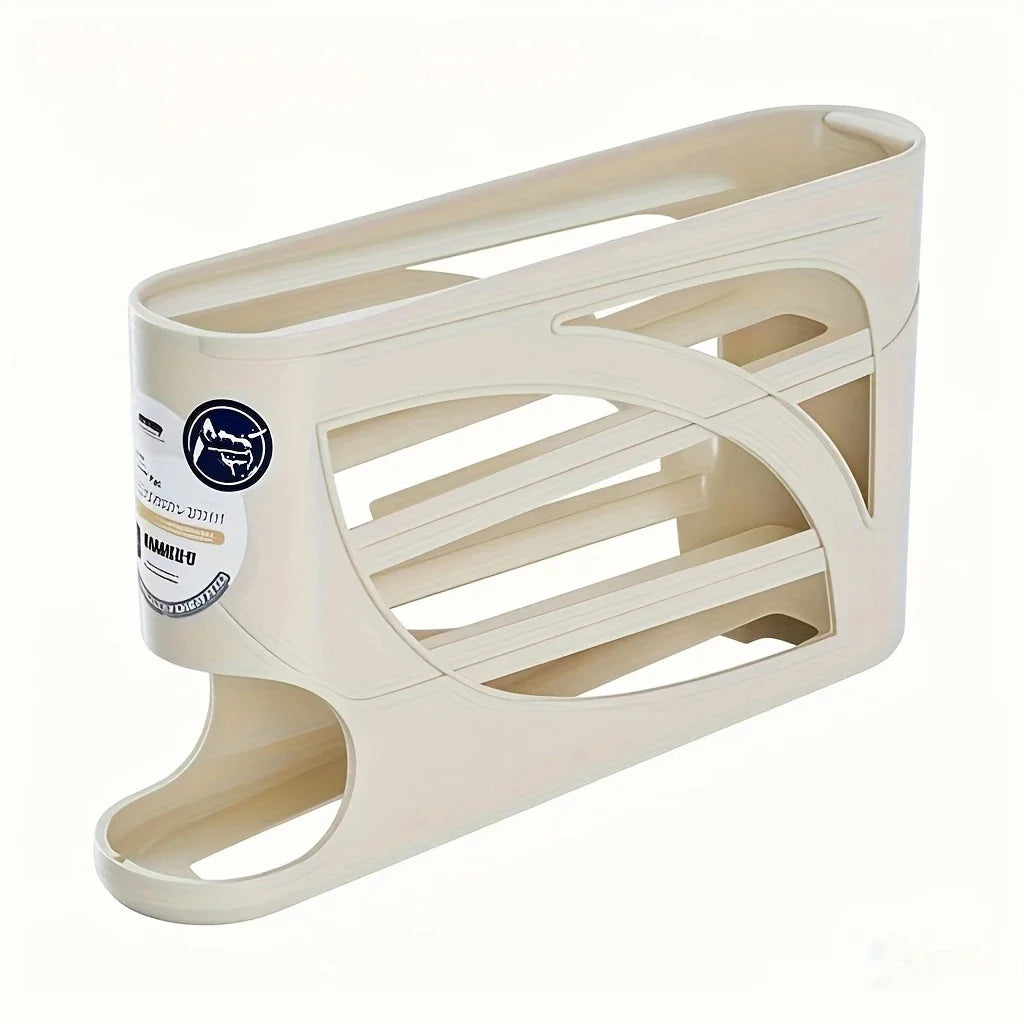 Contenedor Rodante de 3 Niveles para Huevos en el Refrigerador - Guarda 24 Huevos, Organizador de Gran Capacidad para Cocina y Refrigerador