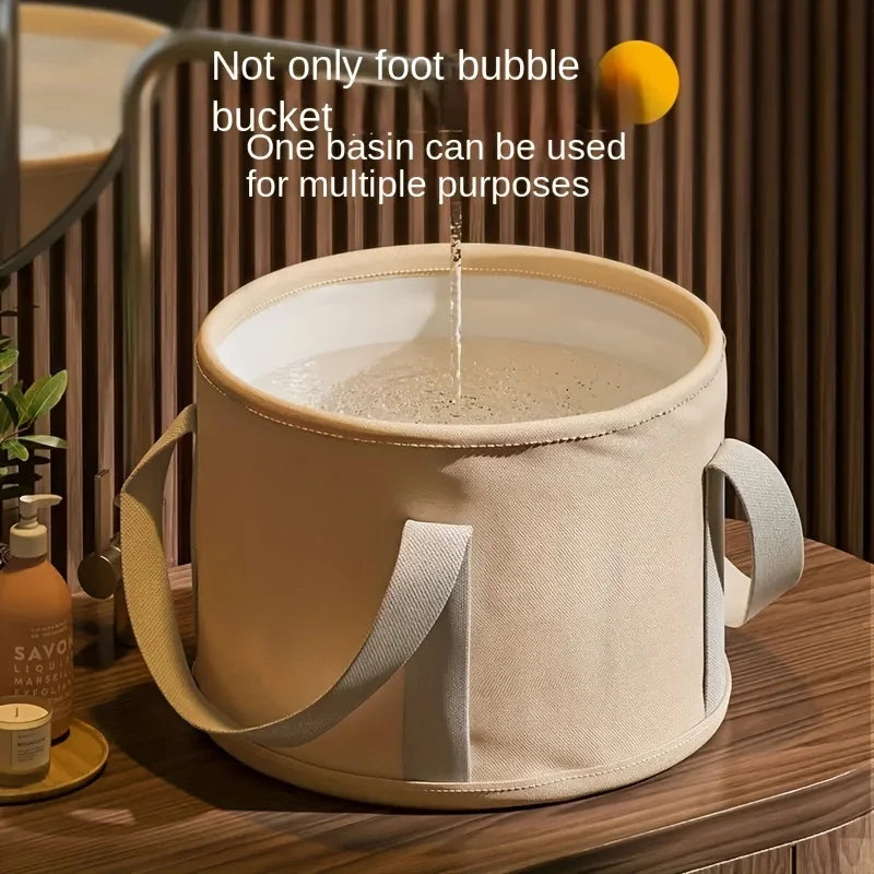 Tina de baño plegable y portátil para pies con conservación de calor - Cubeta profunda multifuncional, masajeador de pies